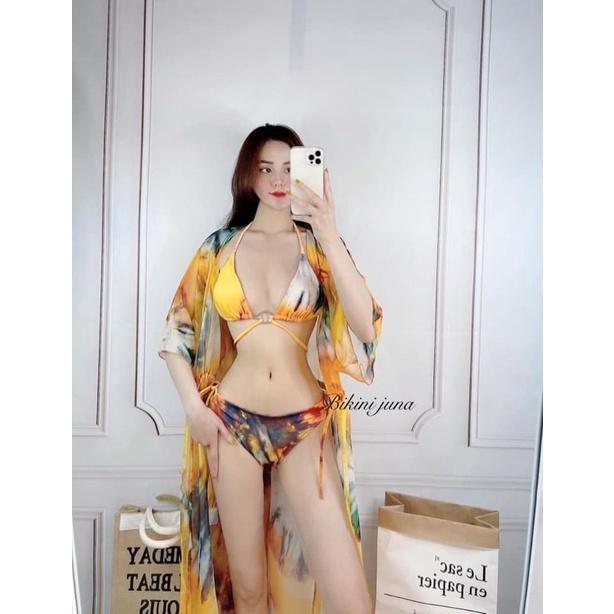 Bikini 2 mảnh màu loang siêu xinh kèm khăn