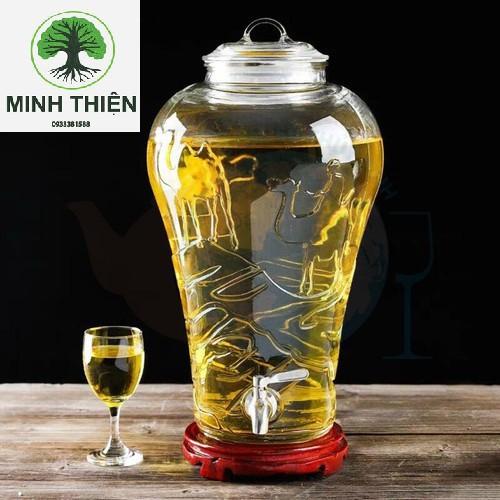 Bình Ngâm Rươu Sâm Thủy Tinh  Họa Tiết Lạc Đà 8 Lít