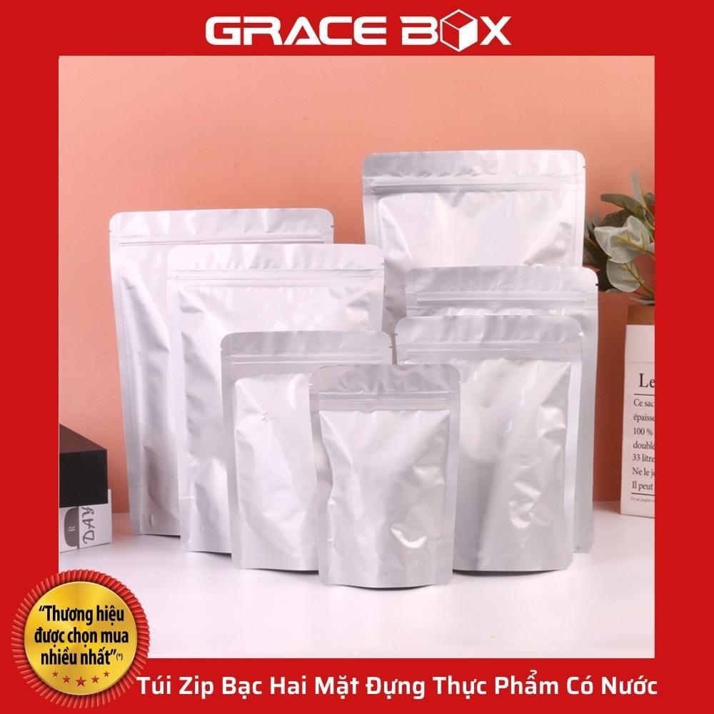 1Kg Túi Zip Bạc Hai Mặt Đựng Thực Phẩm Có Nước An Toàn - Siêu Thị Bao Bì Grace Box