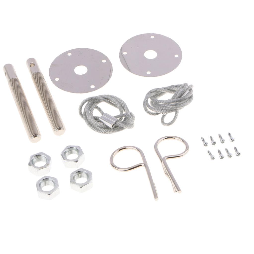 Universal Car Plus Flush Hood Latch Pin Engine Bonnet Locking Hood Kit