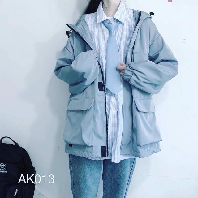 AK013 - JACKET KAKI PHỐI TÚI HỘP