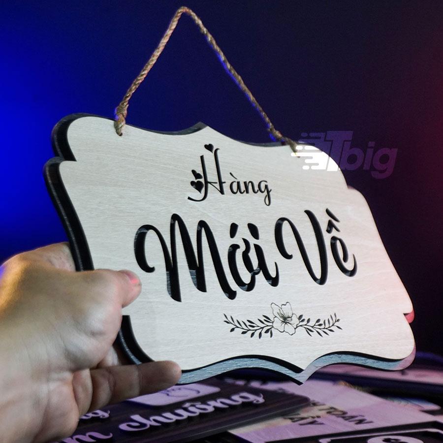 Bảng gỗ treo hàng mới về TS01 trang trí shop cửa hàng vintage đẹp