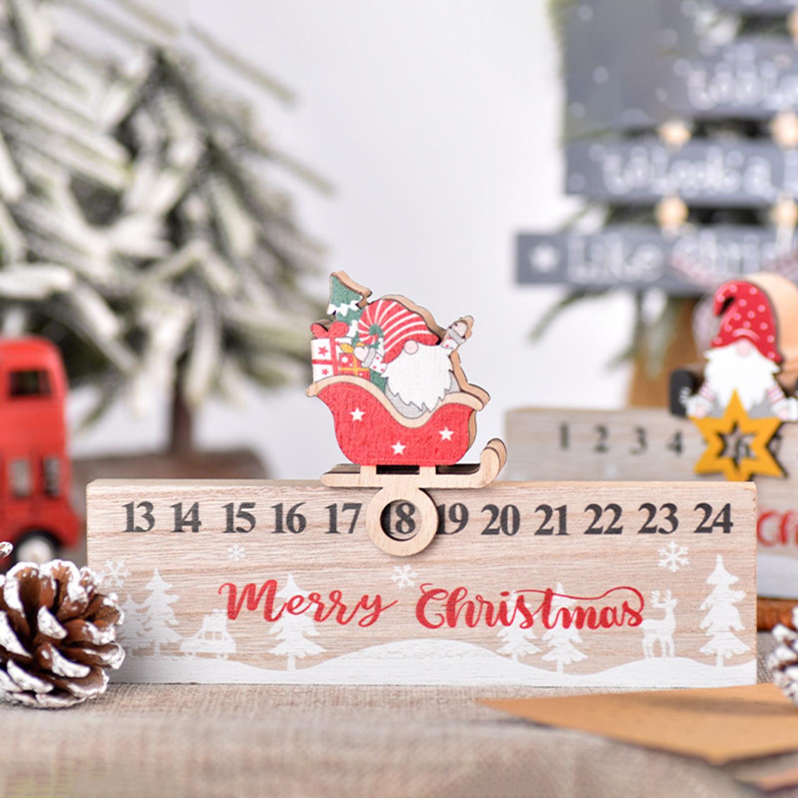 Christmas Desk Calendar Holiday Advent Calendar for Xmas Indoor Decoration