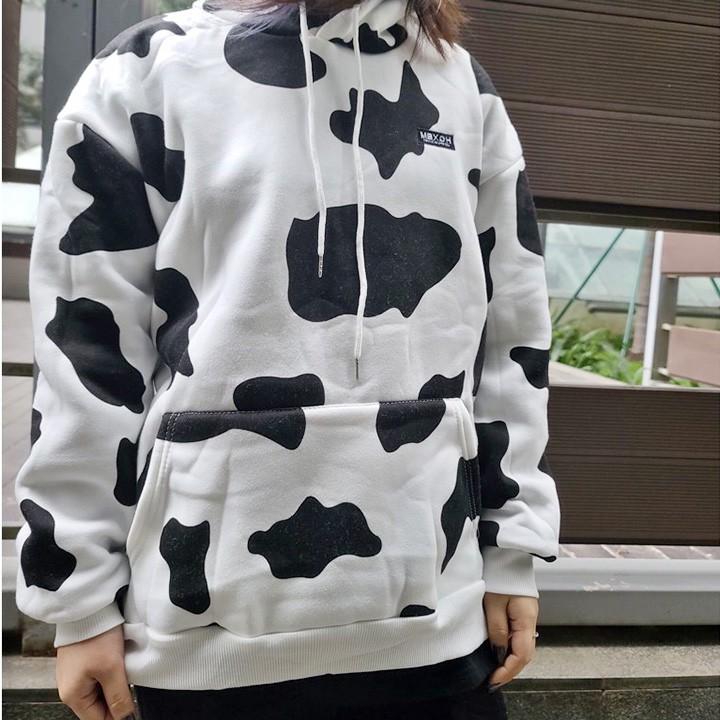 ÁO HOODIE - ÁO KHOÁC NỈ NGOẠI In 3D Bò Sữa Cổ Chui