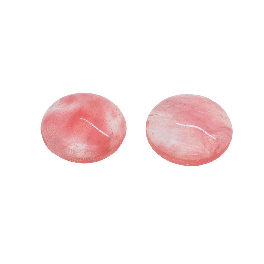 2 Pieces 25mm Round Cabochon Watermelon Quartz Gemstone Beads DIY Crafts