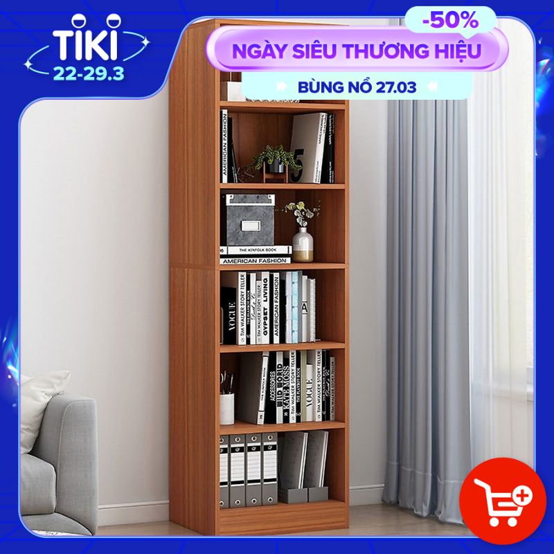 Kệ Sách Đứng Thông Minh Hiện Đại Tự Lắp Ráp FIVO Mẫu FB70 Chất Liệu Gỗ MDF Cao Cấp (40x24x178cm)