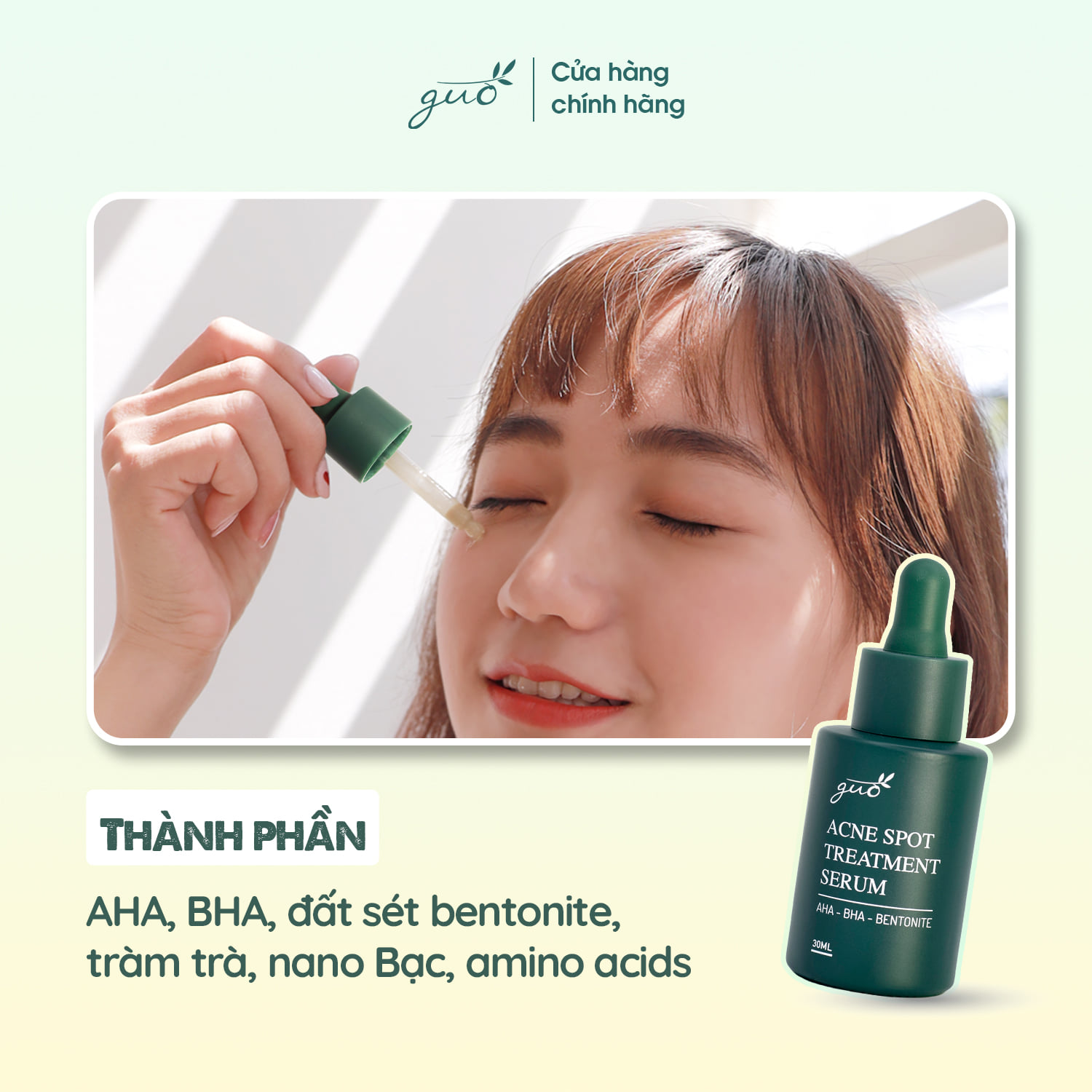 Tinh chất Serum Sạch Mụn Mờ Thâm Gom Mụn cho bà bầu GUO 30ml