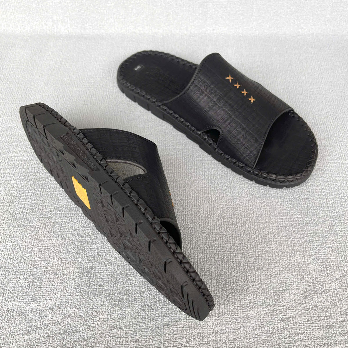 Dép nam quai ngang đế kếp 2cm may viền Trường Hải 2 màu nâu, đen DC140