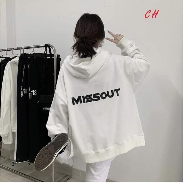♕Áo khoác in chữ MISSOUT lưng CH11