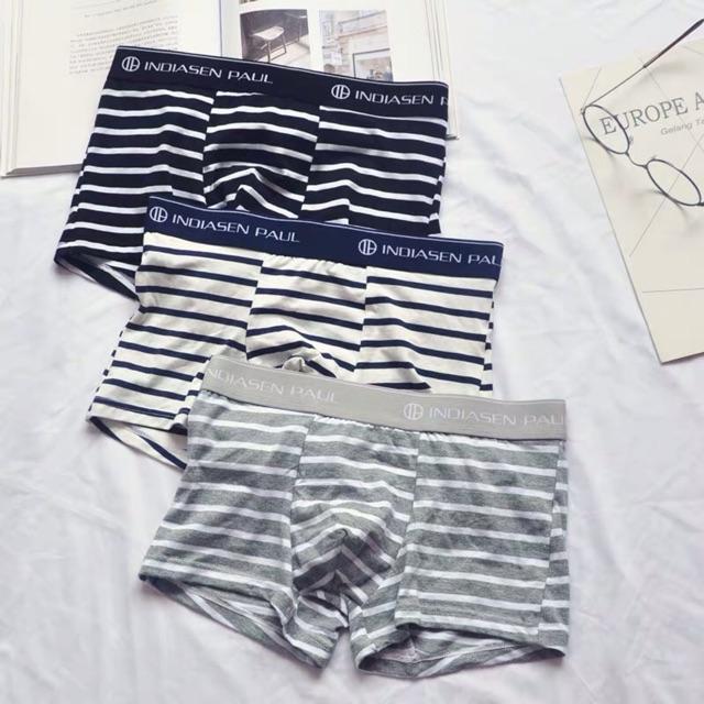 Sịp đùi - quần boxer cotton thoáng khí kẻ ngang K244