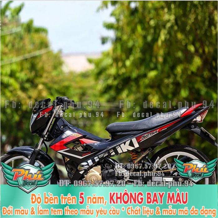 Tem rời Satria Xăng cơ đen đỏ (P)