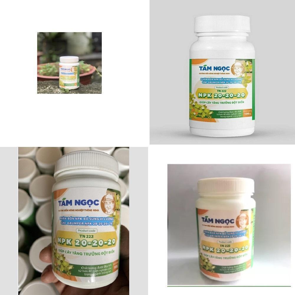 PHÂN BÓN LÁ NPK 20-20-20+TE TÁM NGỌC LỌ 100G - GIÚP CHO CÂY MẬP MẠNH, LÁ CĂNG BÓNG