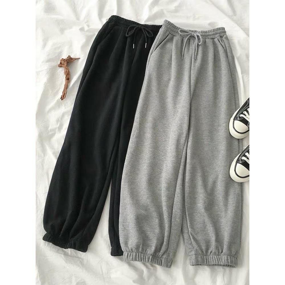 Quần jogger nỉ da cá ống suông bo gấu Unisex kiểu dáng thể thao siêu hot