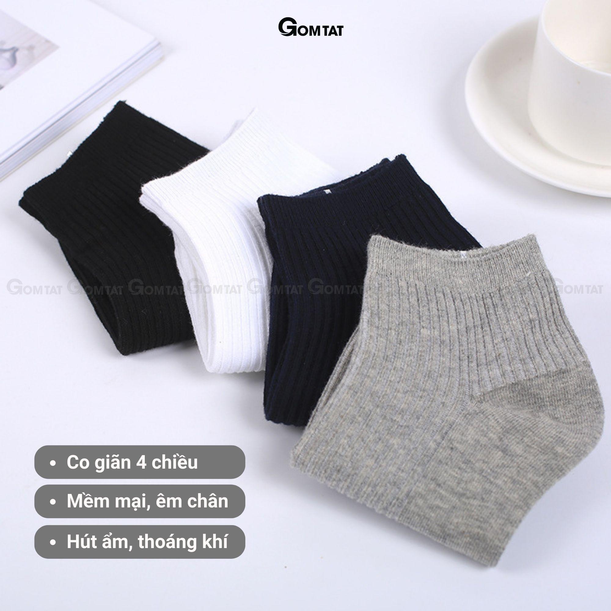 Tất nam cổ ngắn trơn màu cao cấp, chất liệu cotton mềm mại, thoáng mát - NT2-FIVE-2005-1DOI