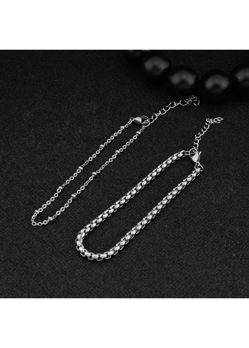 Set 2 vòng tay lắc tay dạng xích unisex