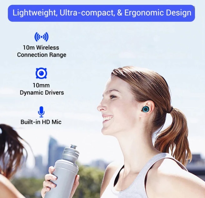 Tai Nghe Bluetooth Bluetoshita True Wireless AirBuds Tai Nghe Không Dây Âm Thanh Vòm 7.1 Super Bass BE96J Hàng Chính Hãng