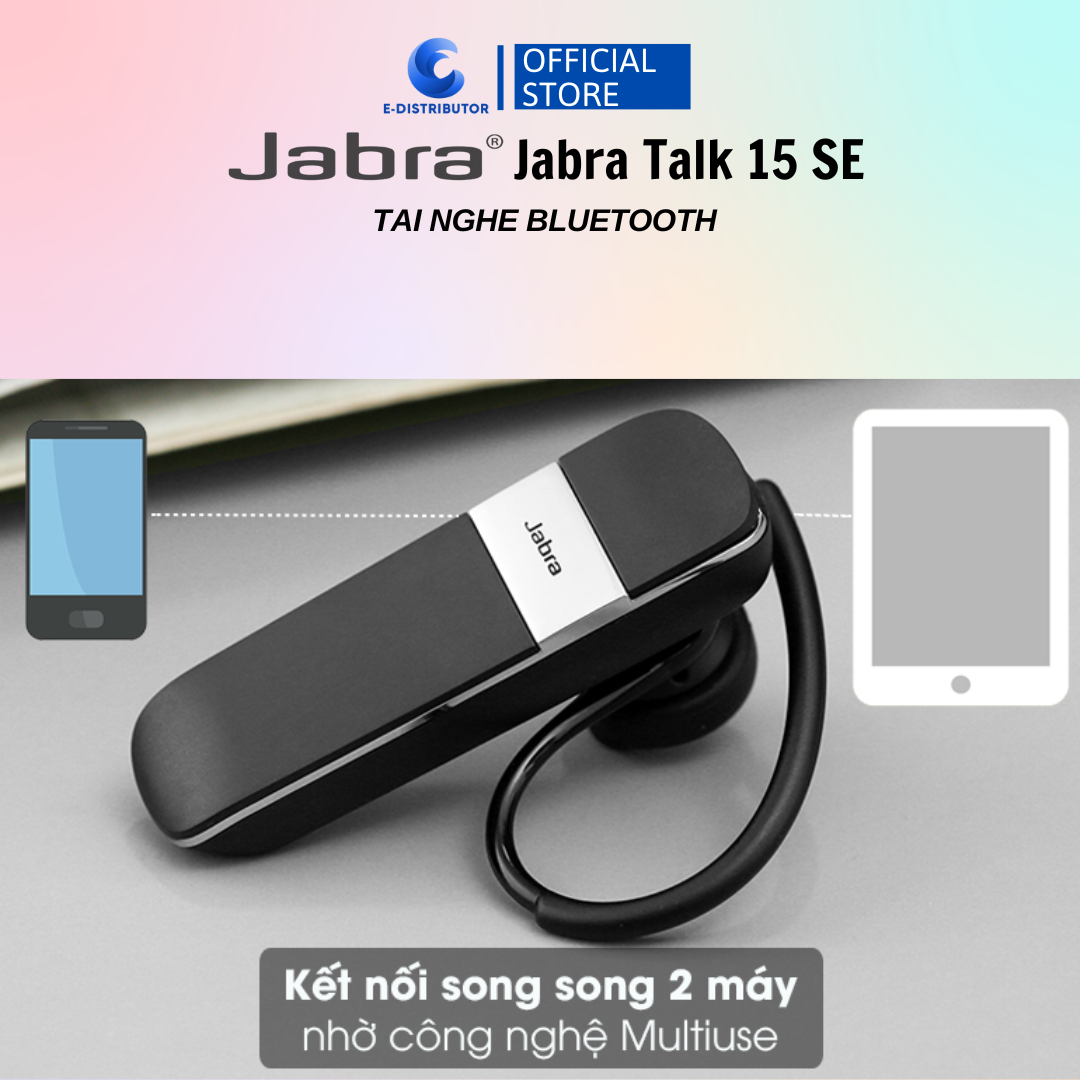 Tai nghe Bluetooth Jabra Talk 15 Đen - Hàng Chính Hãng - Bảo Hành 12 Tháng