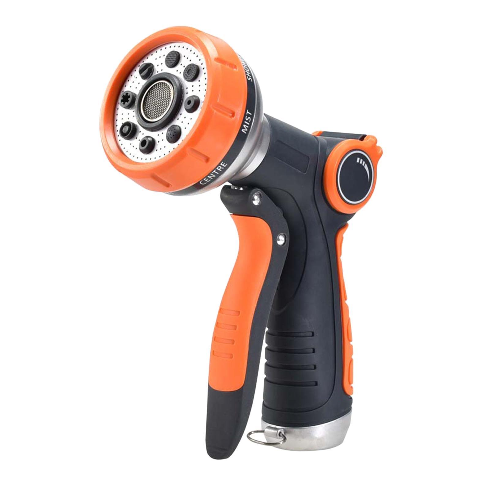 Garden Hose Nozzle Water Hose Nozzle with 8 Adjustable Spray Patterns - Heavy Duty Hand Sprayer for Watering Plants Cleaning Cars Showering Pets