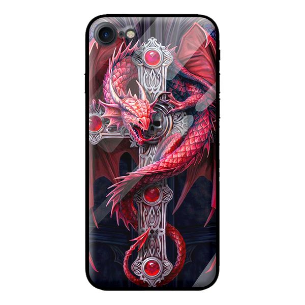 Ốp kính cho iPhone 7 mẫu RỒNG ĐỎ 2 - Hàng chính hãng