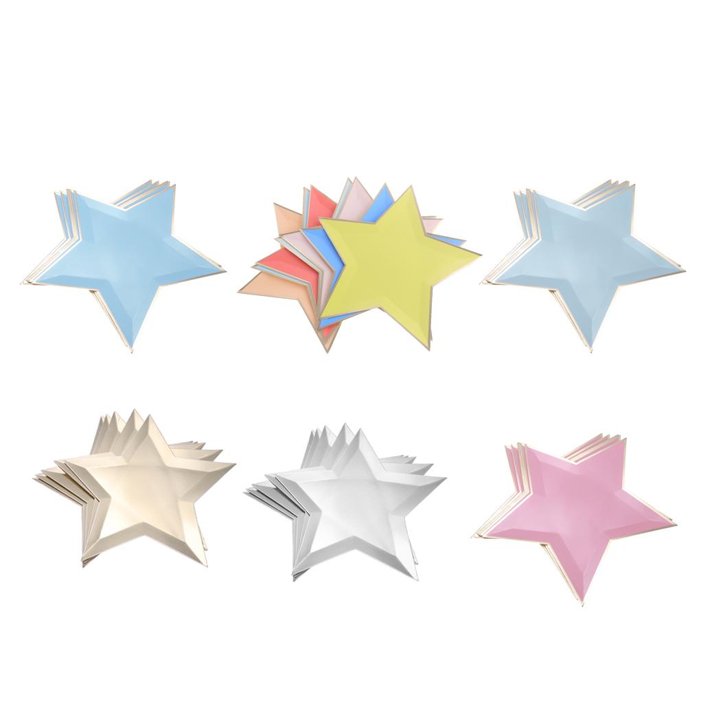 8 Pieces Disposable Paper Plates Food Tableware Party Events Supplies Gold