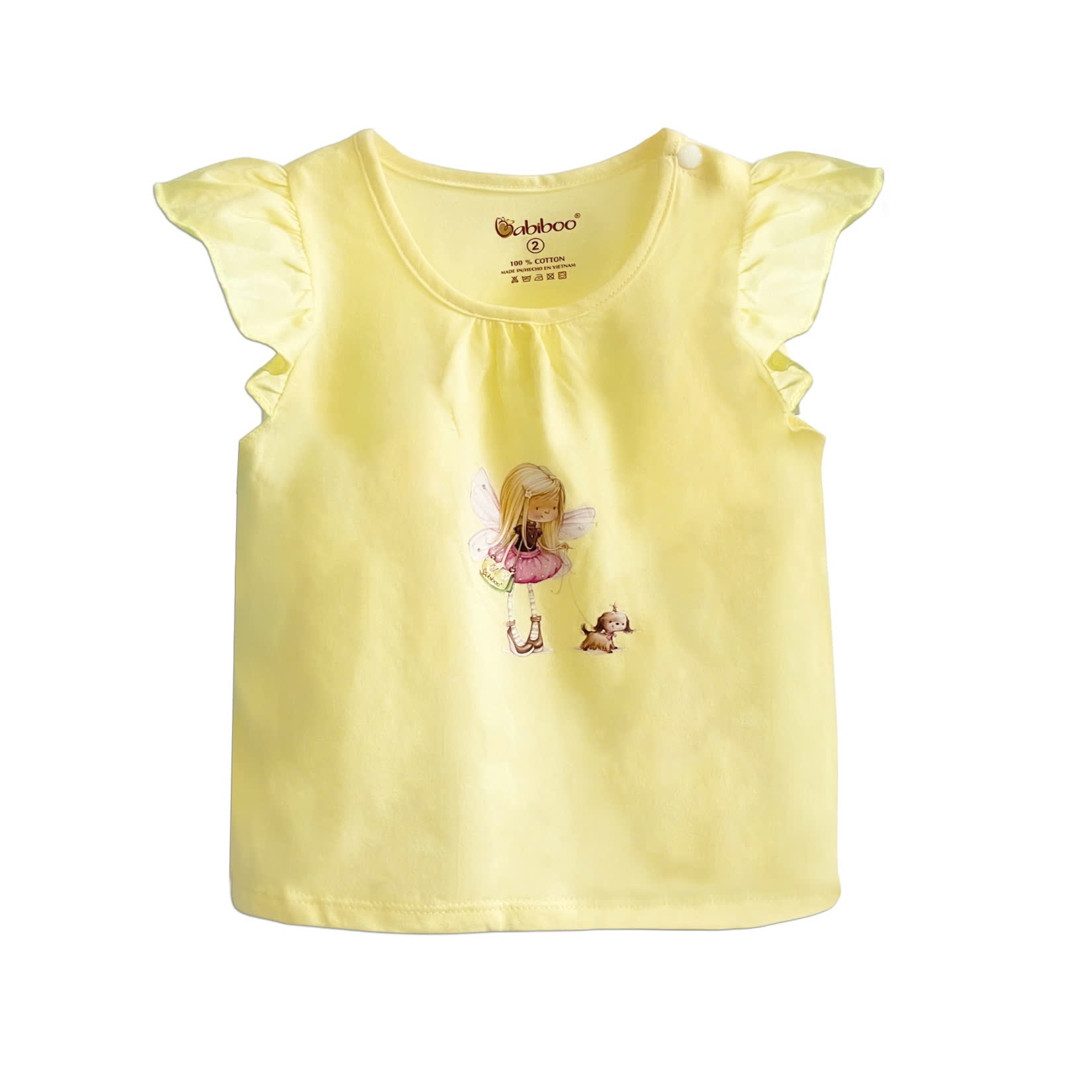 Áo bé gái BABIBOO áo cánh tiên vải cotton mềm mại, xinh xắn BB93