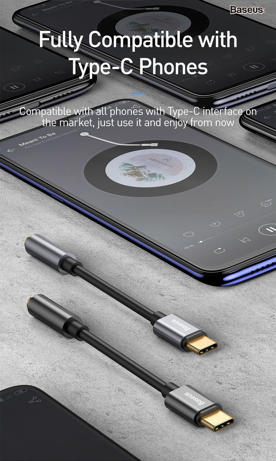 Đầu chuyển Type C sang Audio AUX 3.5mm Baseus L54 -Hàng Chính Hãng