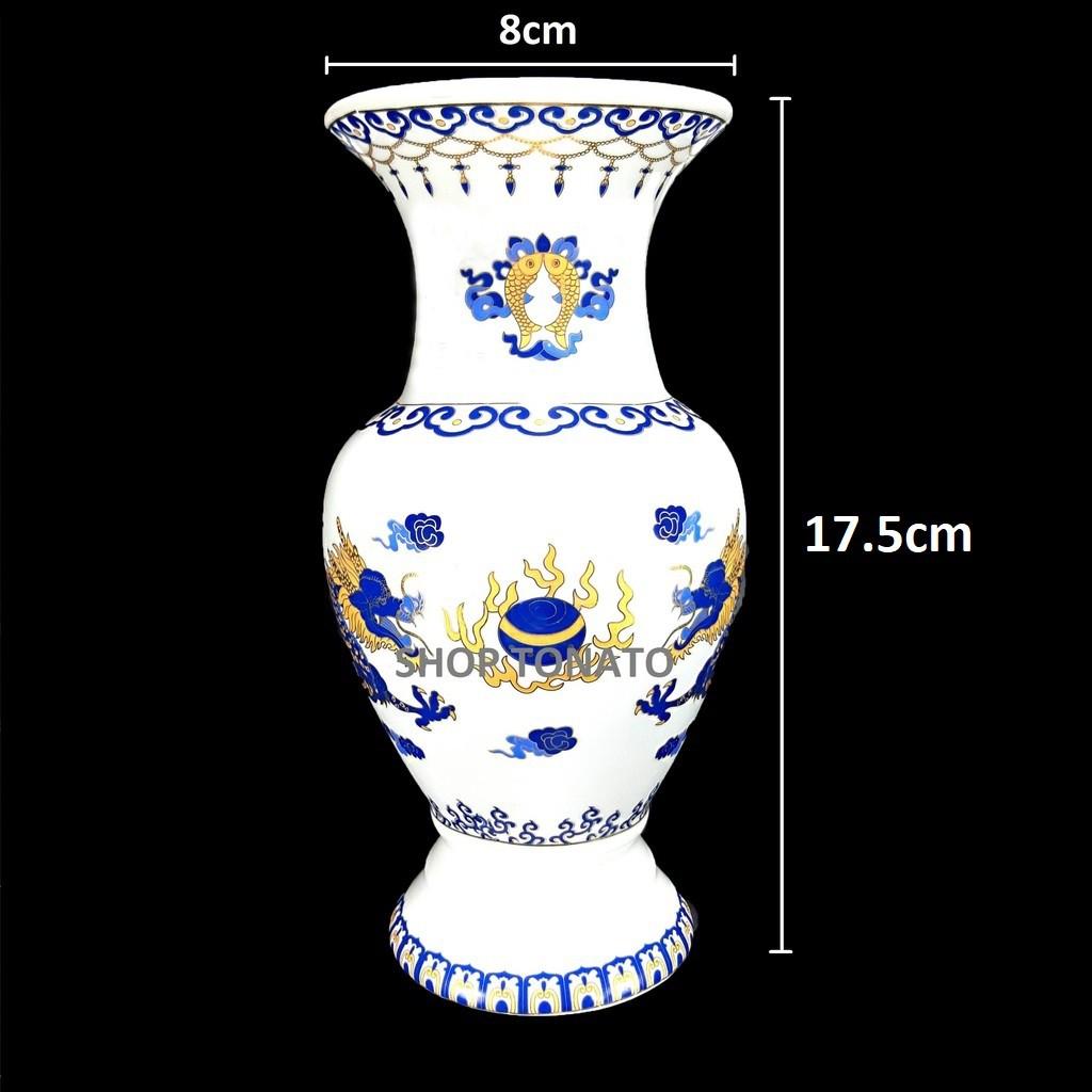 BÌNH BÔNG,LỌ HOA RỒNG XANH 889 CAO 17.5CM,20.5CM,23CM,25.5CM