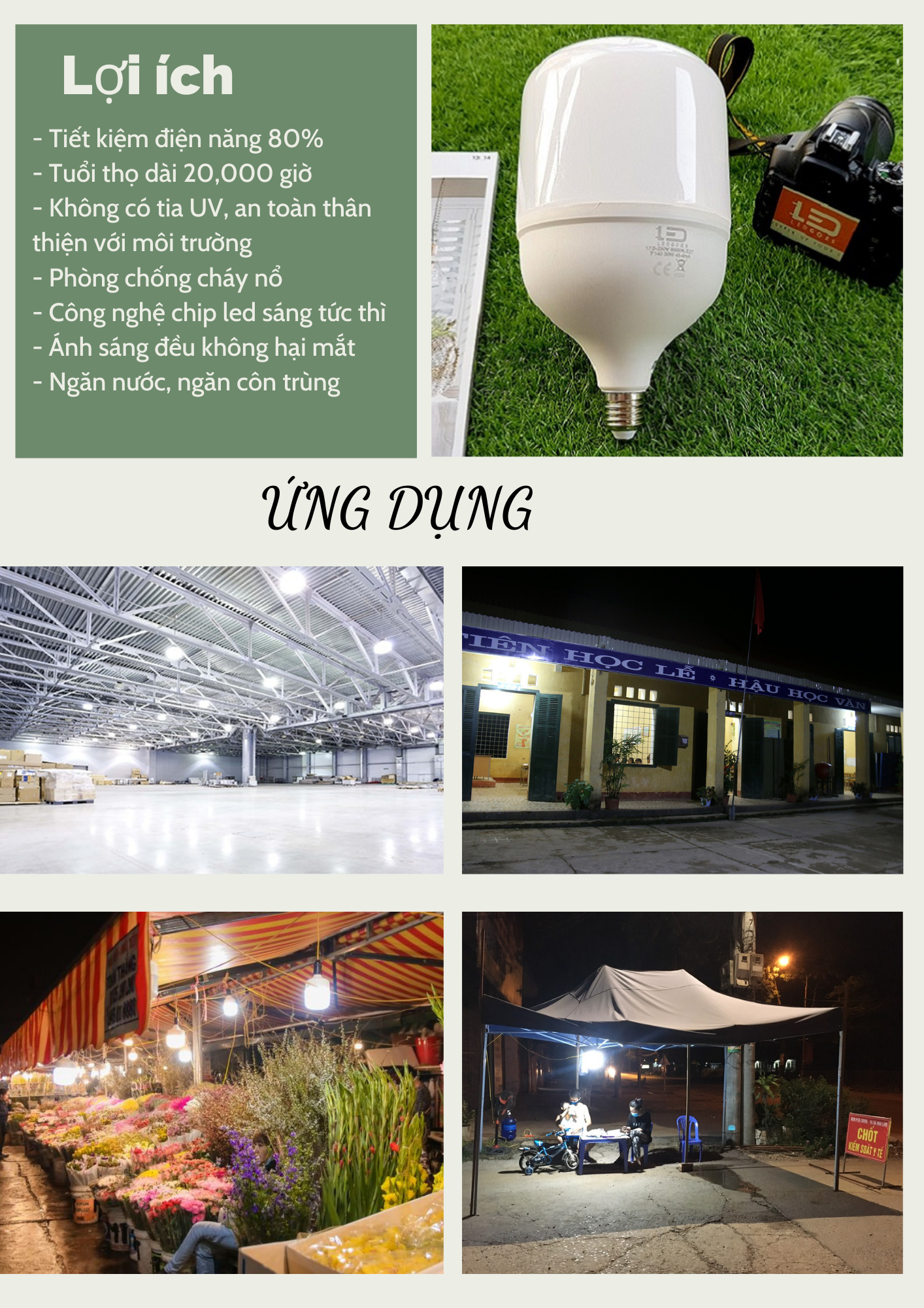 BÓNG  LED TRỤ LEDGOES 13W