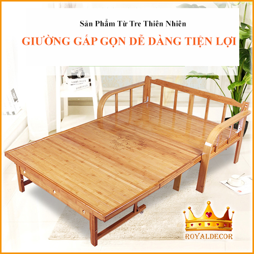 Giường Tre Thông Minh Đa Năng Cho Bà Đẻ, Giường Xếp Thành Ghế Sofa Tiện Lợi Chất Liệu Tự Nhiên, Bề Mặt Nhẵn Mịn, Không Lo Cái Nóng Của Mùa Hè - RoyalDecorHN