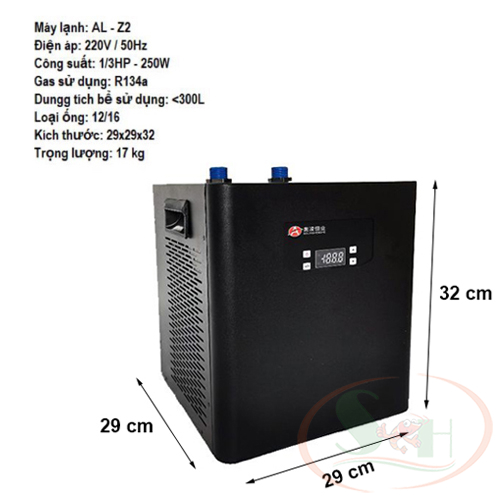 Máy lạnh chiller Aoling AOL AL Z1, Z2, SF102 làm mát nước bể cá tép thủy sinh