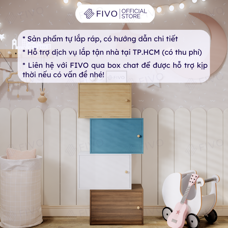 Tủ Kệ Sách Đa Năng FIVO FB04, Thiết Kế Chắc Chắn, Phù Hợp Mọi Không Gian, Dễ Dàng Lắp Ráp - Có Cửa