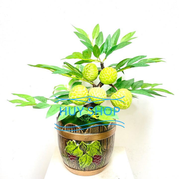 CHẬU CÂY TRÁI MÃNG CẦU NHÂN TẠO SỐ 3 TRANG TRÍ NHÀ CỬA