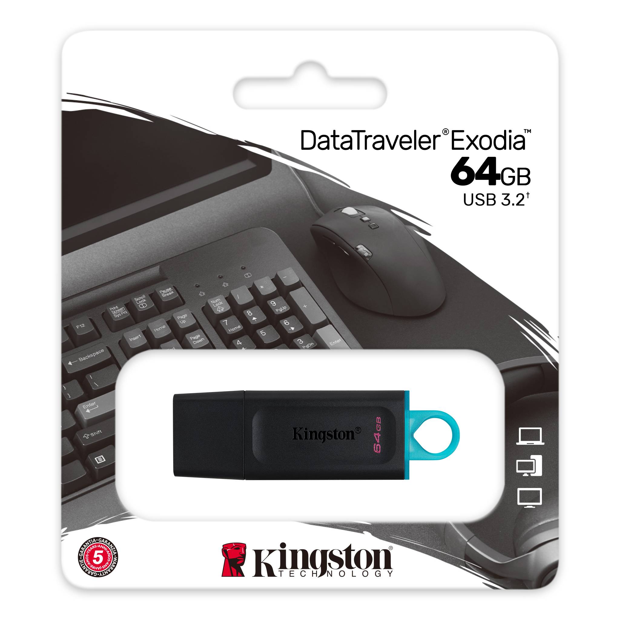 USB Kingston 64GB DataTraveler Exodia - Hàng chính hãng