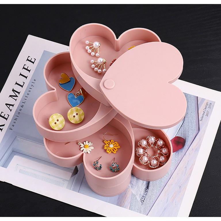 ️Hộp Đựng Trang Sức Nhiều Ngăn Mini 2 Tầng 3 Tầng 4 Tầng Nhựa ABS an toàn giá rẻ để bàn tiện lợi