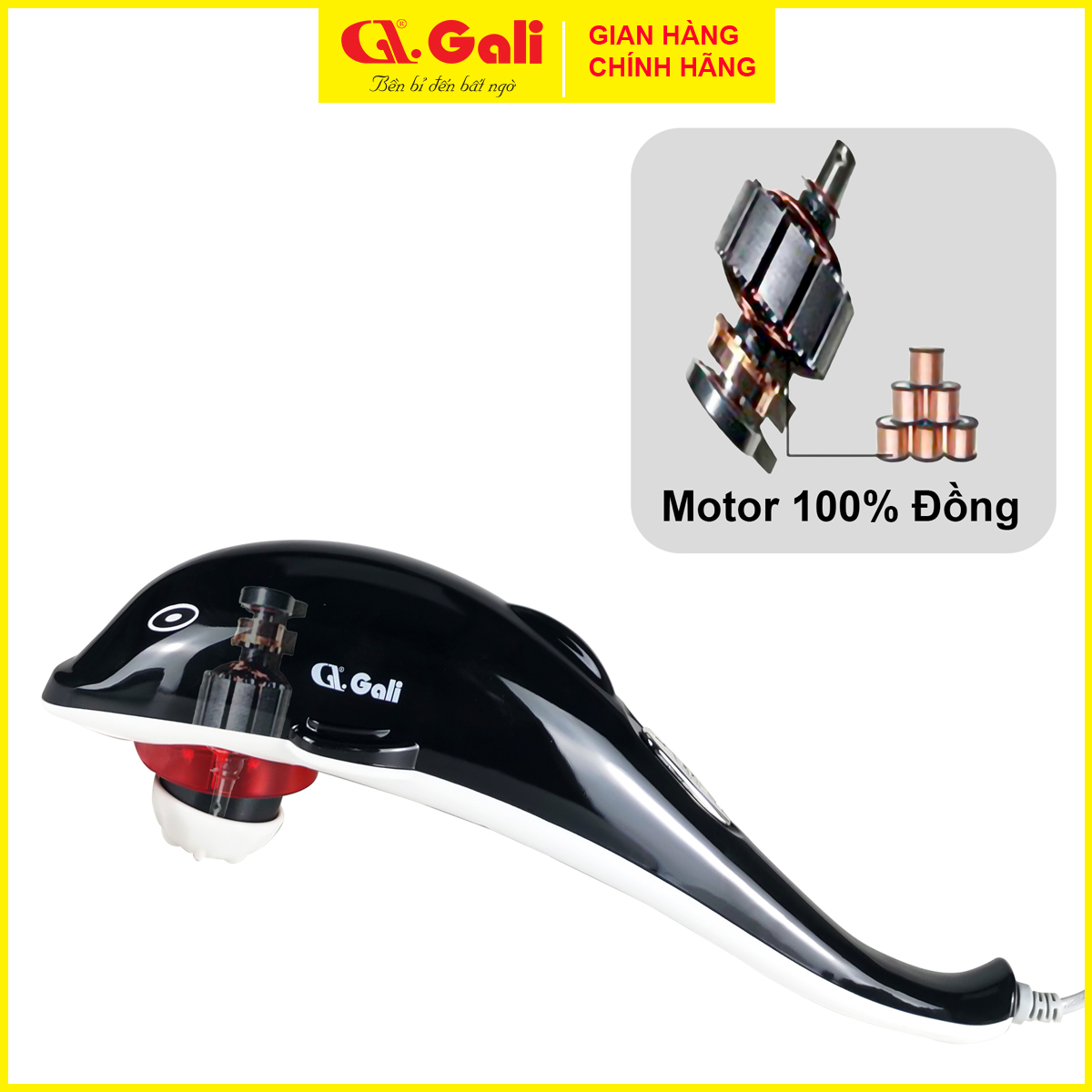 Máy massage thư giãn toàn thân Gali 20w, thiết kế cầm tay, tiện lợi, nhỏ gọn, sản phẩm chính hãng bảo hành 12 tháng