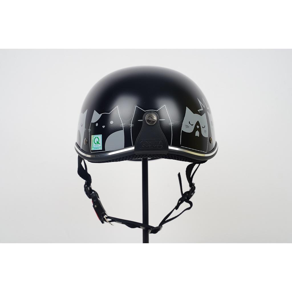 Mũ Bảo Hiểm 1/2 Đầu CHITA HELMETS CT6B1 tem Nhiều Mèo