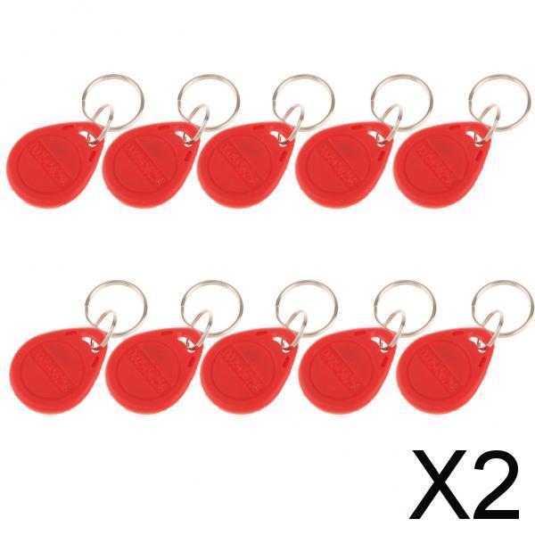 2x10Pcs 125KHZ RFID Proximity ID Card Token Tags Key Fobs Access System Red
