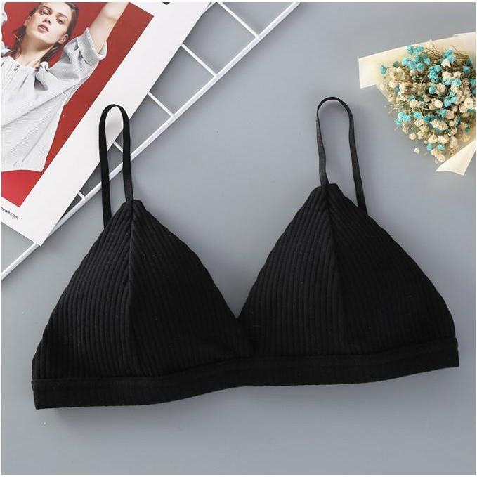 . - Áo Bralette Thun Gân Đơn Giản