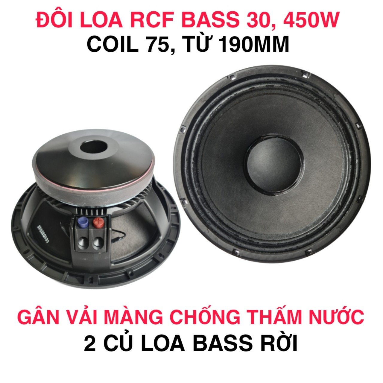 ĐÔI LOA BASS 30 RCF TỪ 190 COIL 76 TỪ BẰNG GÂN VẢI 2 XẾP - GIÁ 1 CHIẾC