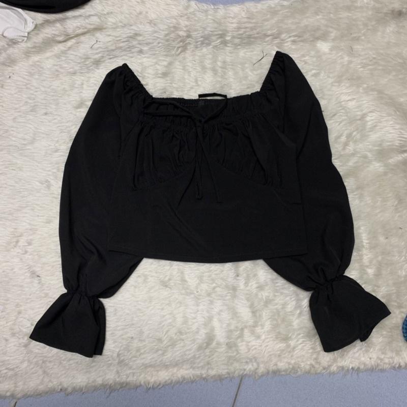 Áo croptop bigsize nữ 45-95kg KimFashion, croptop bigsize tay dài trể vai AC04