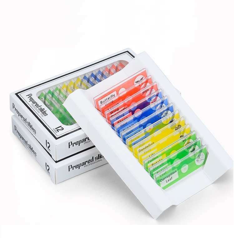 ROGTZ Bộ 12 Tiểu Bản Mẫu Vật Của Động Thực Vật Dùng Trên Kính Hiển Vi - Hàng Nhập Khẩu