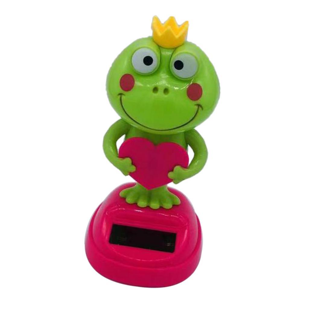 Solar Powered Dancing Green Frog Animated Bobble Dancer Toy Table Car Decor