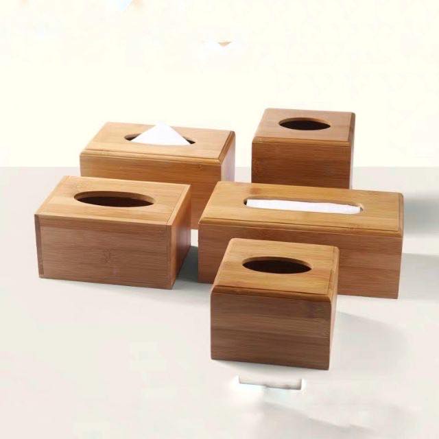 Hộp Gỗ Tre Đựng Giấy Ăn 4 Mặt Chữ Nhật Cao Cấp
