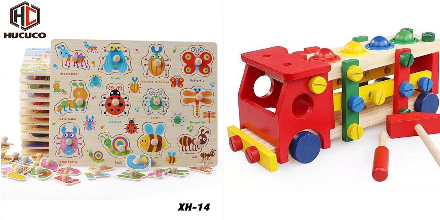 Combo 2 bộ đồ chơi: Bảng côn trùng có núm + Xe lắp ráp đập bóng - hàng chính hãng