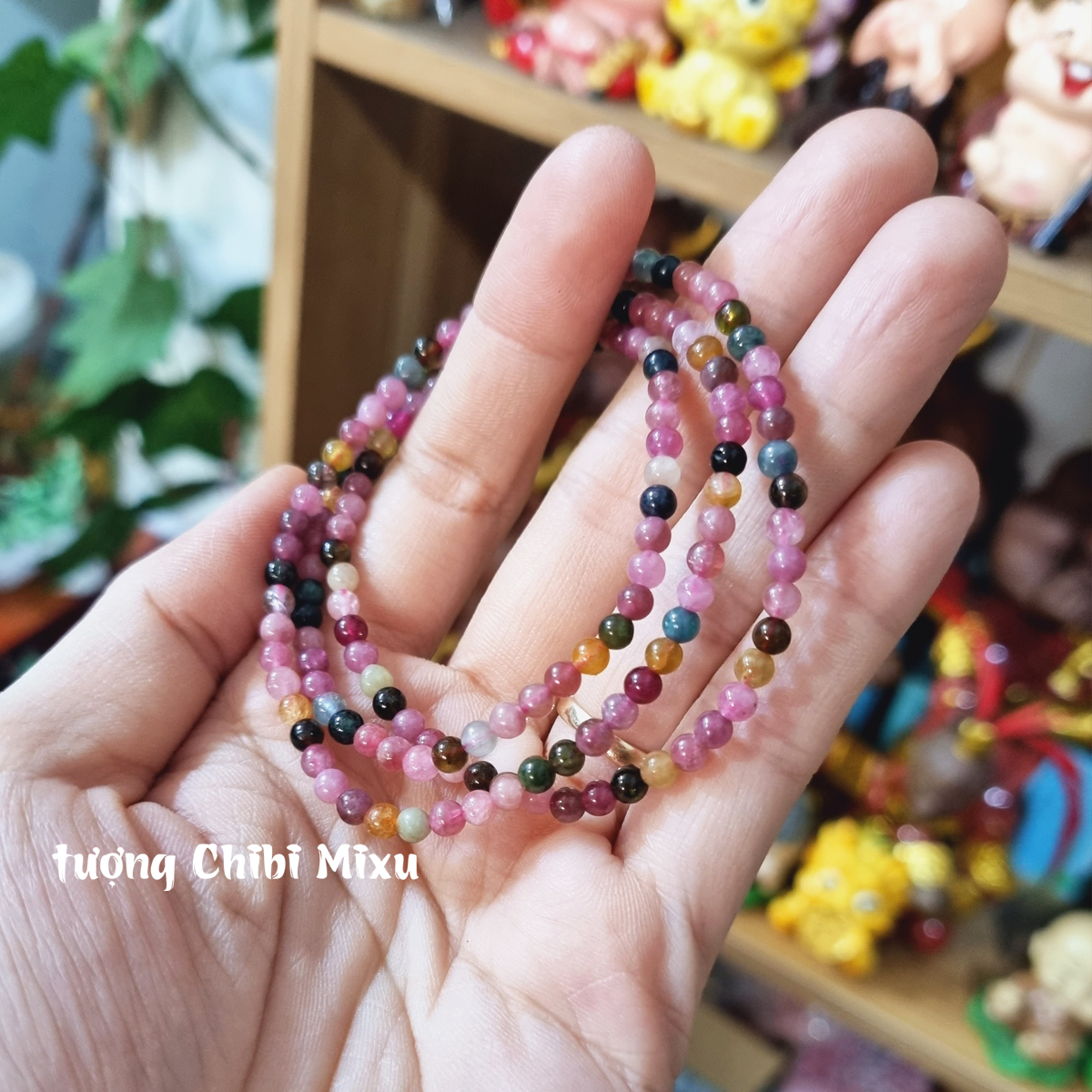 Chuỗi Tourmaline size nhí 4ly quấn 3 vòng