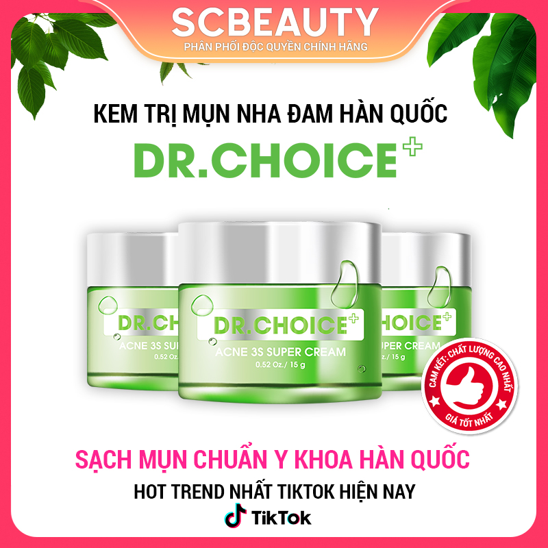 Kem Ngừa Mụn Sáng Da Chuẩn Hàn Quốc Ngừa Vết Thâm, Se Nhỏ Lỗ Chân Lông Dr.Choice Dành Cho Mọi Loại Da