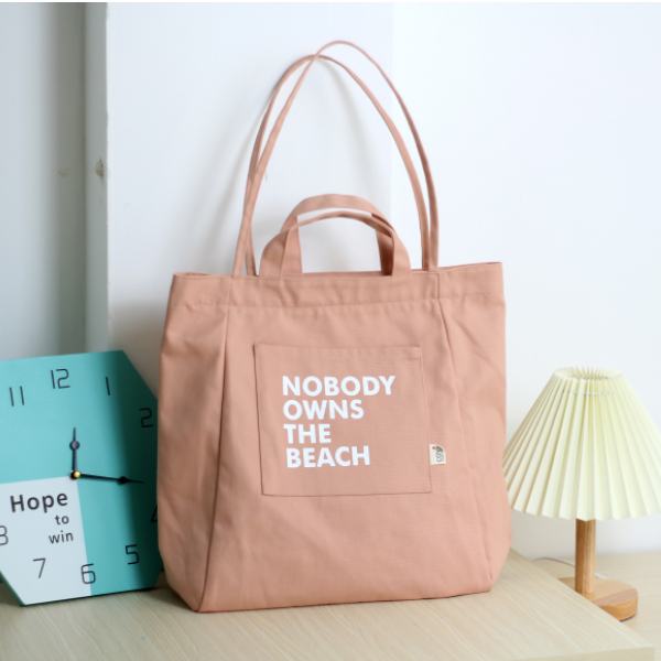 Túi tote vải canvas phom đứng in chữ NOBODY thời trang COVI nhiều màu sắc T18