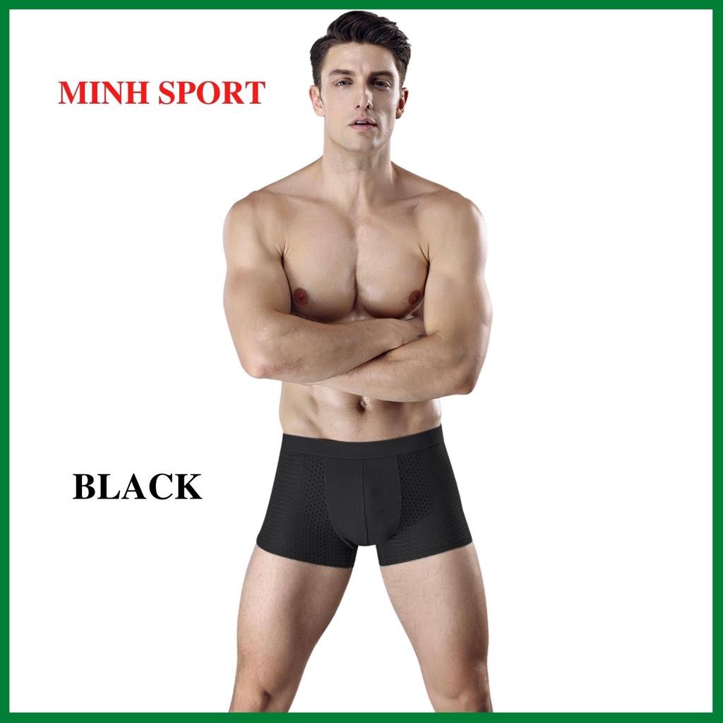 Quần lót nam boxer cao cấp, quần sịp đùi nam thông hơi, co giãn 4 chiều VIEKUCOOL hộp 4 chiếc