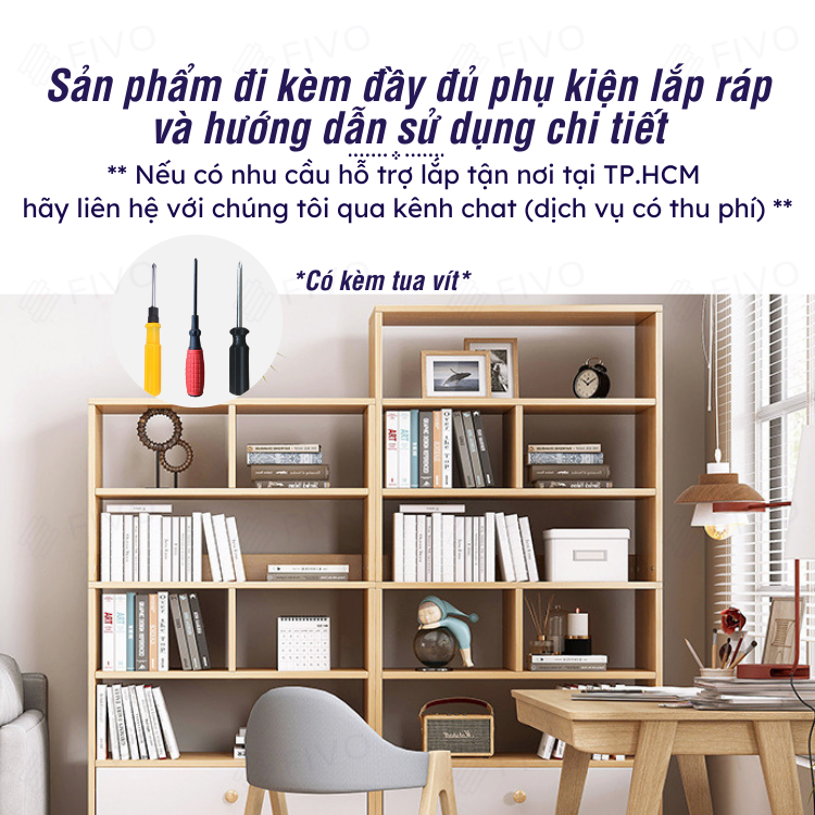 Tủ Đựng Sách Gỗ MDF Đa Tầng FIVO FB61 Có Hộc Kéo Phong Cách Hàn Quốc Dễ Dàng Lắp Ráp Màu Xanh - Hàng Chính Hãng