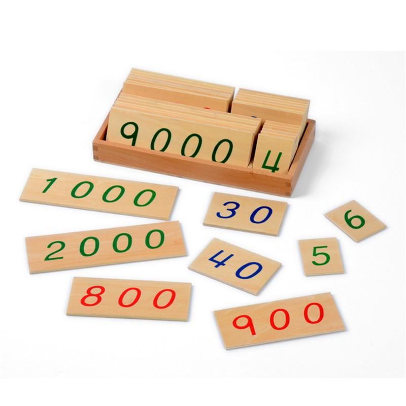 Hộp thẻ số bằng gỗ 1-9000 mini - Mini Wooden Number Cards With Box 1-9000